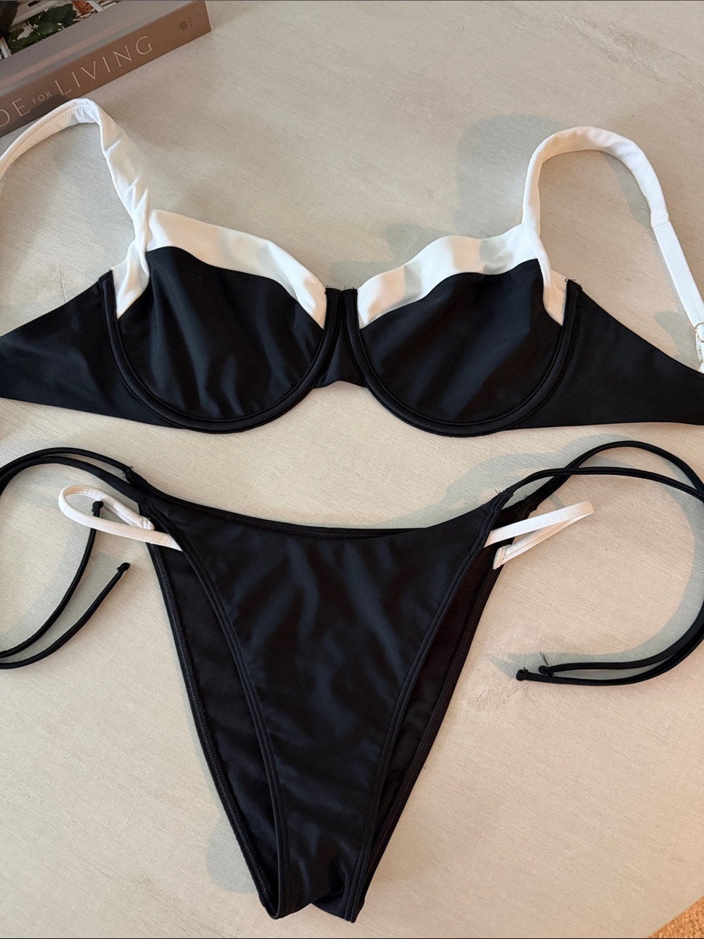 Abercrombie & Fitch Black and White Underwire Bikini